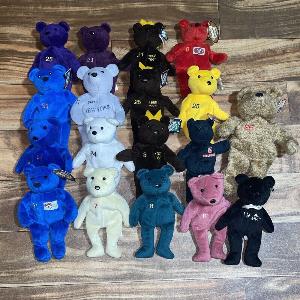18 Salvino’s Bammers & Bamm Beanos Beanie Bears ~ Baseball MLB Bundle Lot